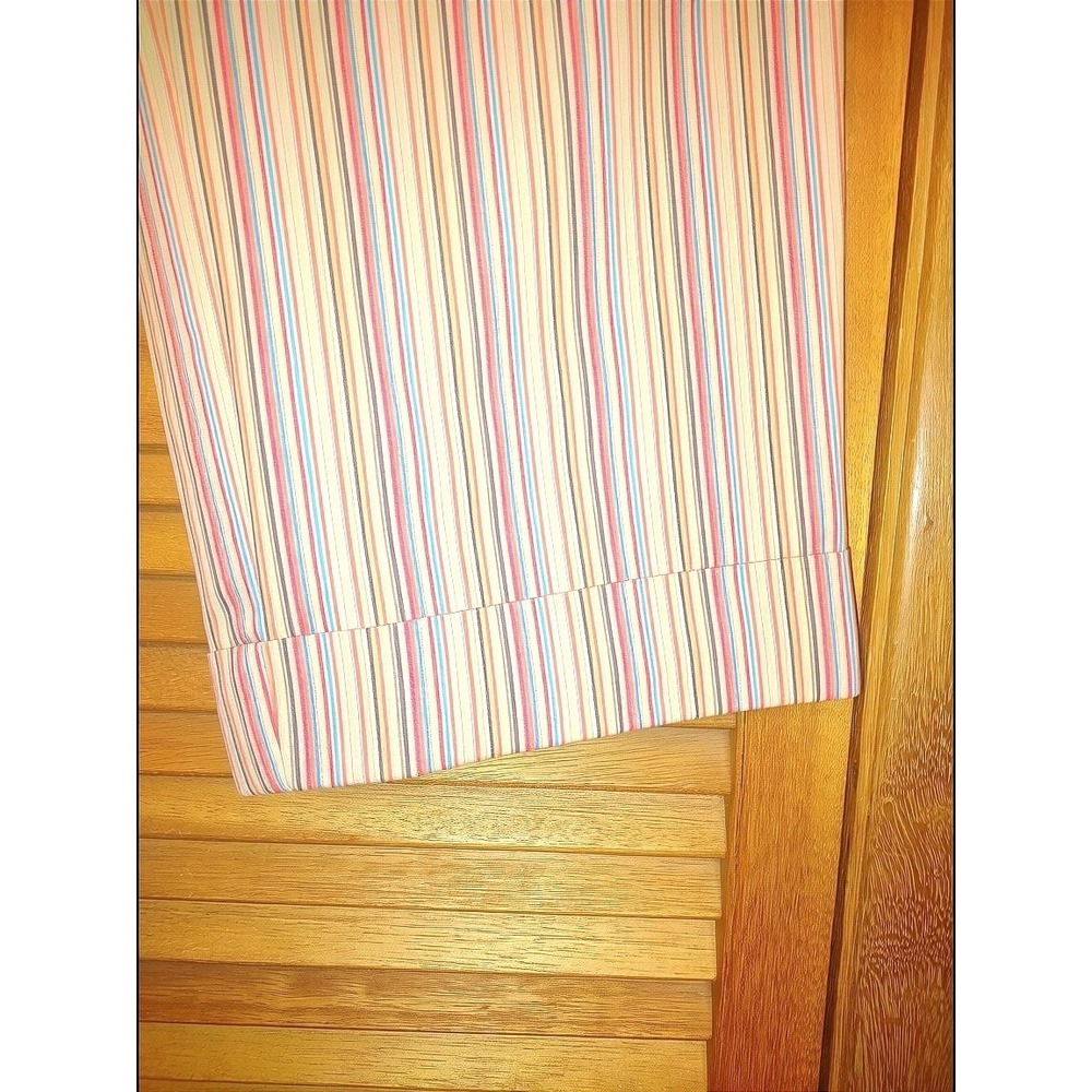VTG Striped Wide Leg Cropped Capri Pants Womens 14 Multi Color Stretch Cuffs - Picture 8 of 11